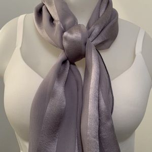 Crinkle Silk Chiffon in Grey Stripe